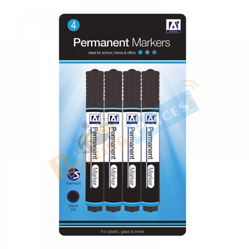 Black Permanent Marker Set of 4