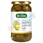 Bevelini Halkidiki Green Olives Stuffed with Garlic 365g 