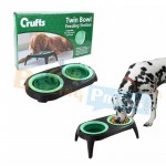 Crufts Pets Twin Bowl Feeding Station with Anti Slip Feet