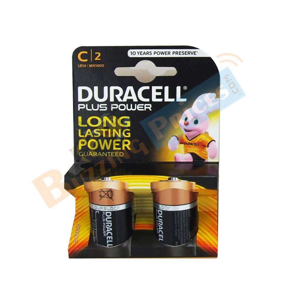 Duracell Plus Power C Battery Pack of 2