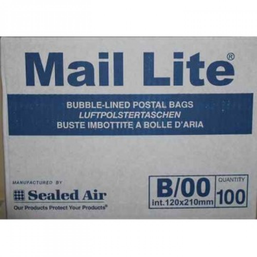 Mail Lite White B/00 Bubble Padded Envelopes 120 x 220mm - Box of 100