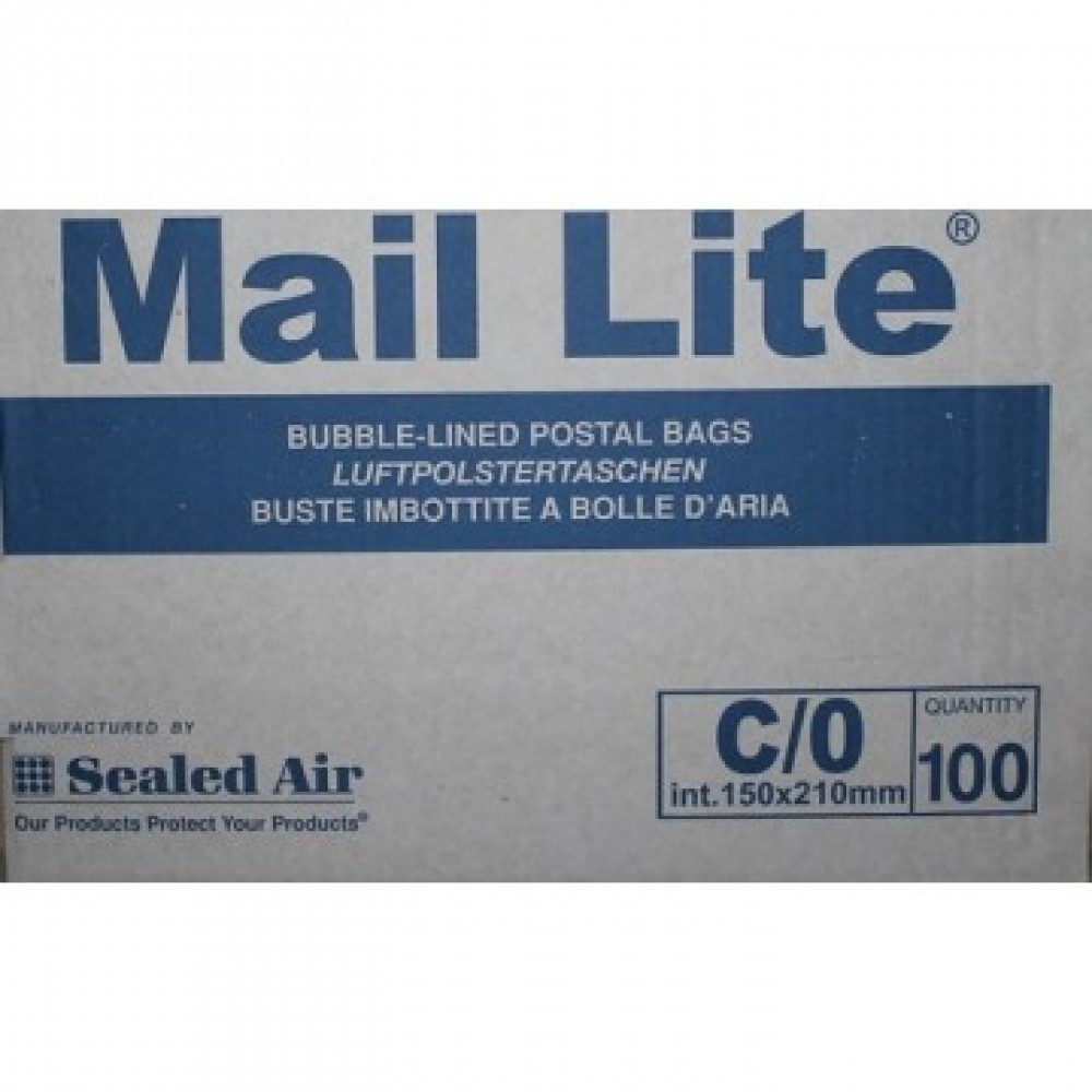 Mail Lite White C/0 Bubble Padded Envelopes 150 x 210mm - Box of 100