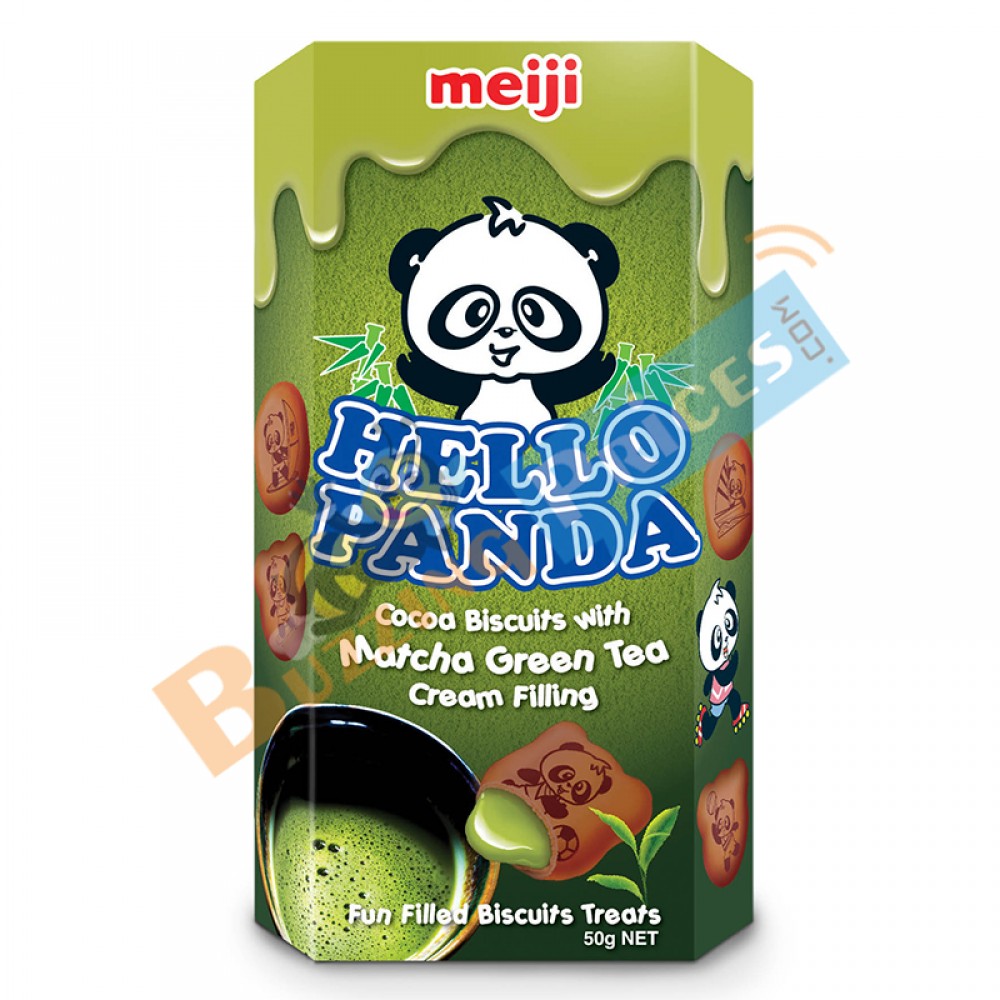 Meiji Hello Panda Green Tea Biscuit 50g
