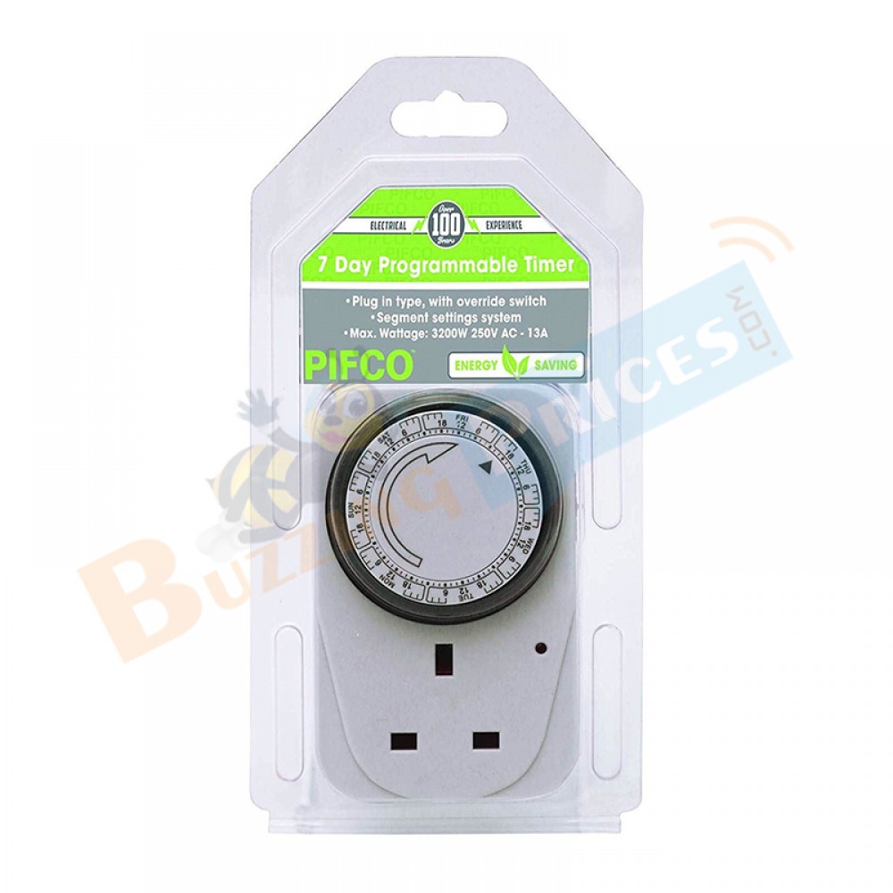 Pifco 24 Hour Mini Programmable Timer, White
