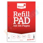 Silvine A4 Refill Pad Ruled Fient with Margin, 160 Pages