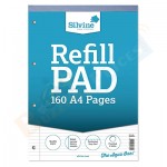 Silvine A4 Refill Pad Ruled Narrow Fient with Margin, 160 Pages