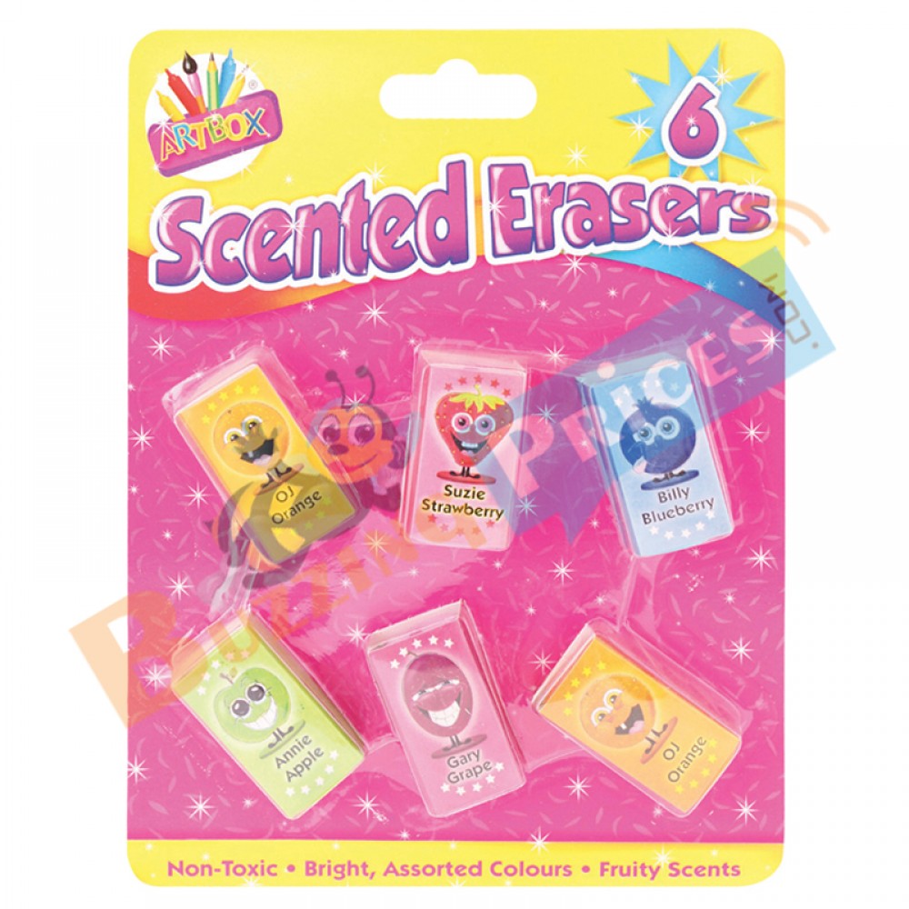 Art Box 6 Assorted Scented Erasers