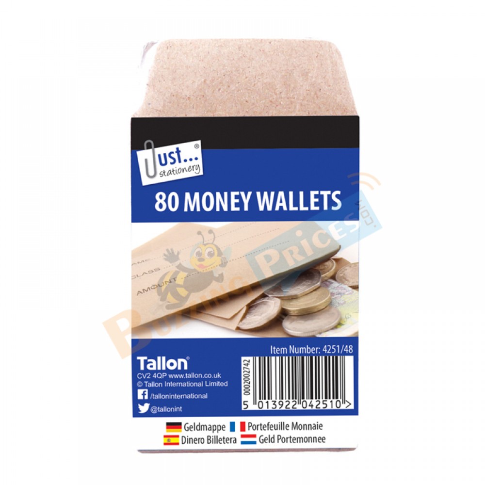 Dinner Money Wallet Envelopes, Pack of 80